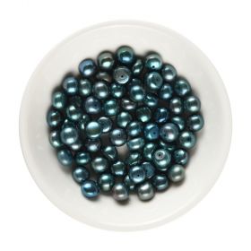 AA Blue Half Drilled Loose Button Freshwater Pearls for Stud Earrings 20pcs