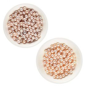 7-8mm Off Round Natural Cultured Freshwater Loose Pearls Half Drilled 20pcs
