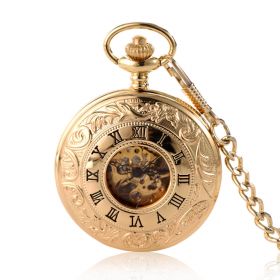 Hot Mechanical Double Hunter Roman Numerals Gold Luxury Vintage Gift Pocket Watch