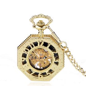 Octagon Luxury Retro Mechanical Pocket Watches with Arabic Number