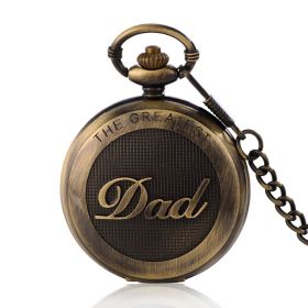 Retro Personalized Quartz Pocket Watch with Chain Gifts to Dad for Birthday Father's Day