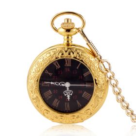 Golden Case Shield Quartz Movement Pocket Watch with Chain As Xmas Fathers Day Gift