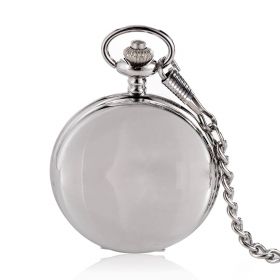 Classic Smooth Vintage Quartz Movement Alloy Pocket Watch Mens Womens Watch with Chain