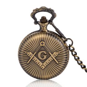 Fashion Freemasonry Masonic Antique Bronze Quartz Movement Pocket Watch for Men Boys