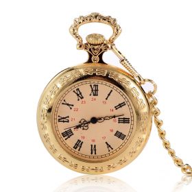 Vintage Golden Case Roman Numerals Quartz Movement Pocket Watches for Gift