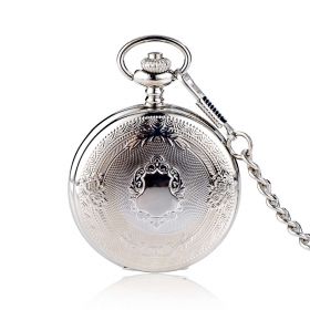 Men's Shield Round Mechanical Pocket Watch Steampunk with Chain for Groomsmen Gift