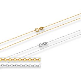 18K Yellow Gold Rolo Necklace Chain Setting 18 inch