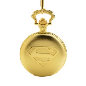 Superman Quartz Pocket Watch Golden Case