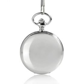 Double Hunter Mechanical Pocket Watch Silver Smooth Surface LPW243