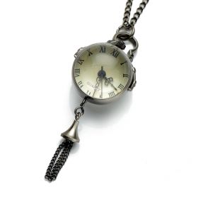 Elegant Fashion Ball-shape Quartz Antique Pocket Watch Pendant Necklace Watch LPW470