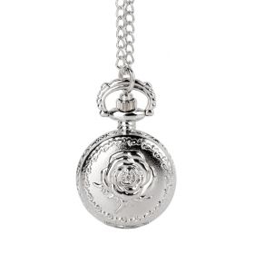 Flower Series Steampunk Quartz Classical Embossed Rose Pocket Watches for Women
