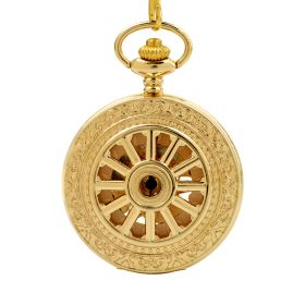 Golden Case Pocket Watch Wheel Mechanical Roman Numerals