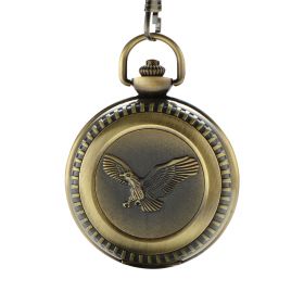 Classic Fashion Antique Bronze Quartz Men's Pocket Watches with Eagle Engraved