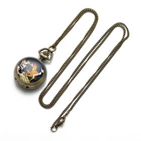 Pendant Necklace Watch Vintage Bronze Retro Quartz Small Pocket Watch Bambi LPW94