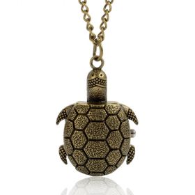 Quartz Movement Antique Alloy Turtle Necklace Watch