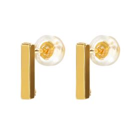 Simple Stud Earring Back Based with Ring Finding Gold Plated Jewelry Making Supplies Ear Nuts Accessories