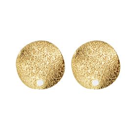 Gold-plated Brass Round Circle Disc Geometric Stud Earrings Jewelry Supplies Findings Ear Post Earstud