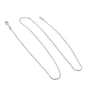 Silver Plated Brass Chain 1.5mm 20 inches with Lobster Claw Clasp for Jewelry Making