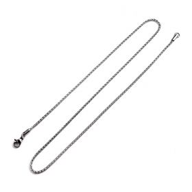 2mm 19.5 Inch 316L Stainless Steel Net Link Chain Necklace MEN36