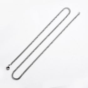 316L 3mm Stainless Steel Chain Necklace 17.5 / 19.5 Inch MEN49