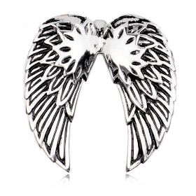 Fashion Double Angel Wing 316L Stainless Steel Pendant 30*28mm No Chains