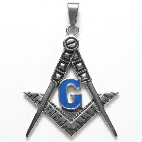316 Stainless Steel Blue G Freemasonry Masonic Pendant