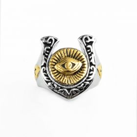 Evil Eye Design Stainless Steel Ring for Men Boys Unique Jewelry Accessory