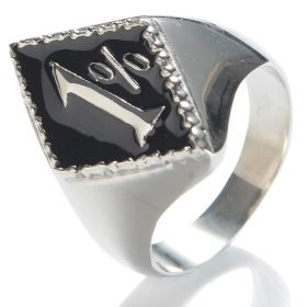 Stainless Steel Outlaw Biker Ring 1% ER One Percent Motorbike Club 