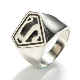 Stainless Steel Cool Superman Ring for Men Boys