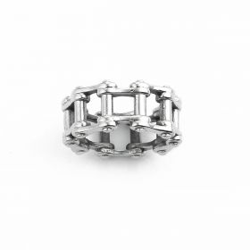 Bicycle Chain Design Stainless Steel Ring for Men Biker Jewelry Silver Color