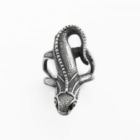 Stainless Steel Retro Lizard Animal Ring For Men's Punk Style Jewelry Size 8-13