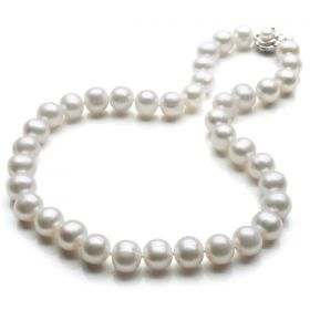 Off-Round 11-12mm AA White Pearls Necklace N1335