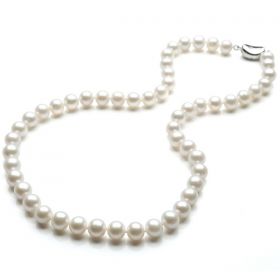 Round Pearl Necklace 8-9mm Natural White AAA Pearls N18510