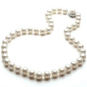 Freshwater Cultured Pearls Round 9-10mm AAA White Pearl Necklace N42013