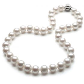 Round 11-12mm AAA White Freshwater Natural Pearls Necklace N97943
