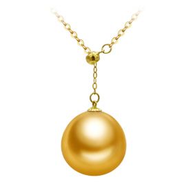 Wonderful collarbone chain necklace pendant 18 k with gold color south sea pearl 