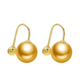 Luxury 18K Gold Drop Stud Earrings Dainty Fine Golden Pearl Ear Stud Jewelry For Women Girls