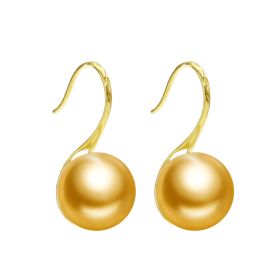 18K Gold Hoop Handpicked Pearl Drop Earrings for Women Girls Fashion Gold Pearl Ear Stud