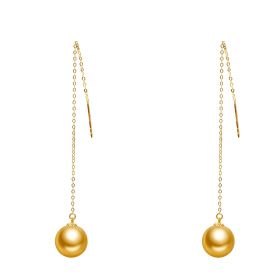 Women 18K Gold Pearl Threader Long Drop Dangle Earrings Ear Line Eardrop Piercing Jewelry
