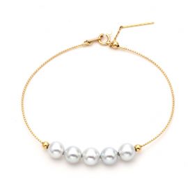 Fashionable 18 K Gold Akoya Pearl Bracelet Jewelry Bangles for Women
