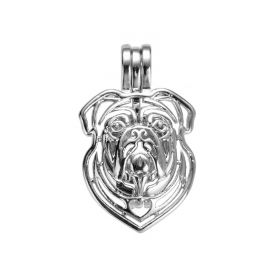 Hollow Bulldog Head Copper Pearl Cage Pendant Charms Jewelry Accessories