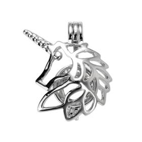 Animal Style Unicorn Love Pearl Cage Locket Pendant for DIY Jewelry Making Supplies