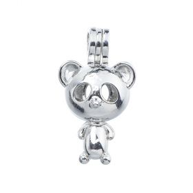 Cute Bear Cage Pendant for Pearl Collection Wish Pearl Charms for Jewelry Making DIY Findings