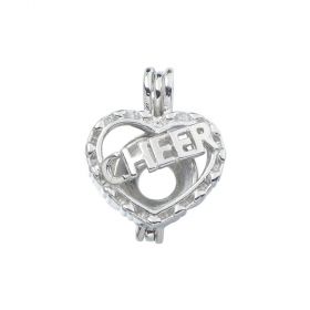 Cheer Love Heart Pick A Pearl Cage Pendant for DIY Necklace Bracelet Jewelry Gift
