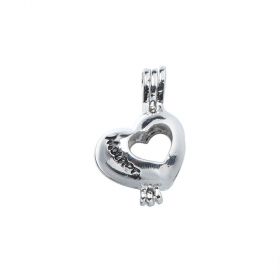 Pick a Pearl Cage Pendant Mother Love Heart Charms DIY Jewelry Gift for Mother's Day