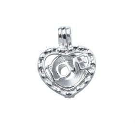 Love in Heart Pearl Beads Cage Locket Pendant Jewelry Making For Oyster Pearls