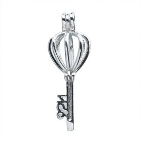 Wing Heart Love Key Pearl Cage Pendant Jewelry Making Supplies