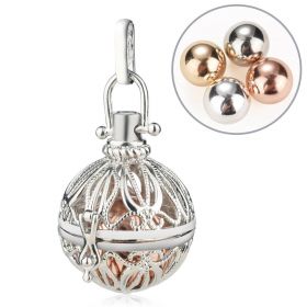 Hollow Round Chime Bell Harmony Ball Necklace Cage Pendant for Women