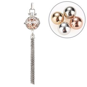Trendy Pregnancy Bola Music Sound Ball Copper Locket Cage Pendant with Long Chain Tassel