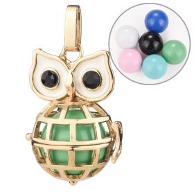 Lovely Owl Pregnant Pendant Harmony Ball Mexico Chime Bell Owl Cage Charms Gold Color